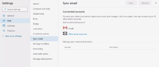 outlook account settings for hotmail