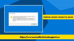 microsoft outlook cannot connect to the server 2013